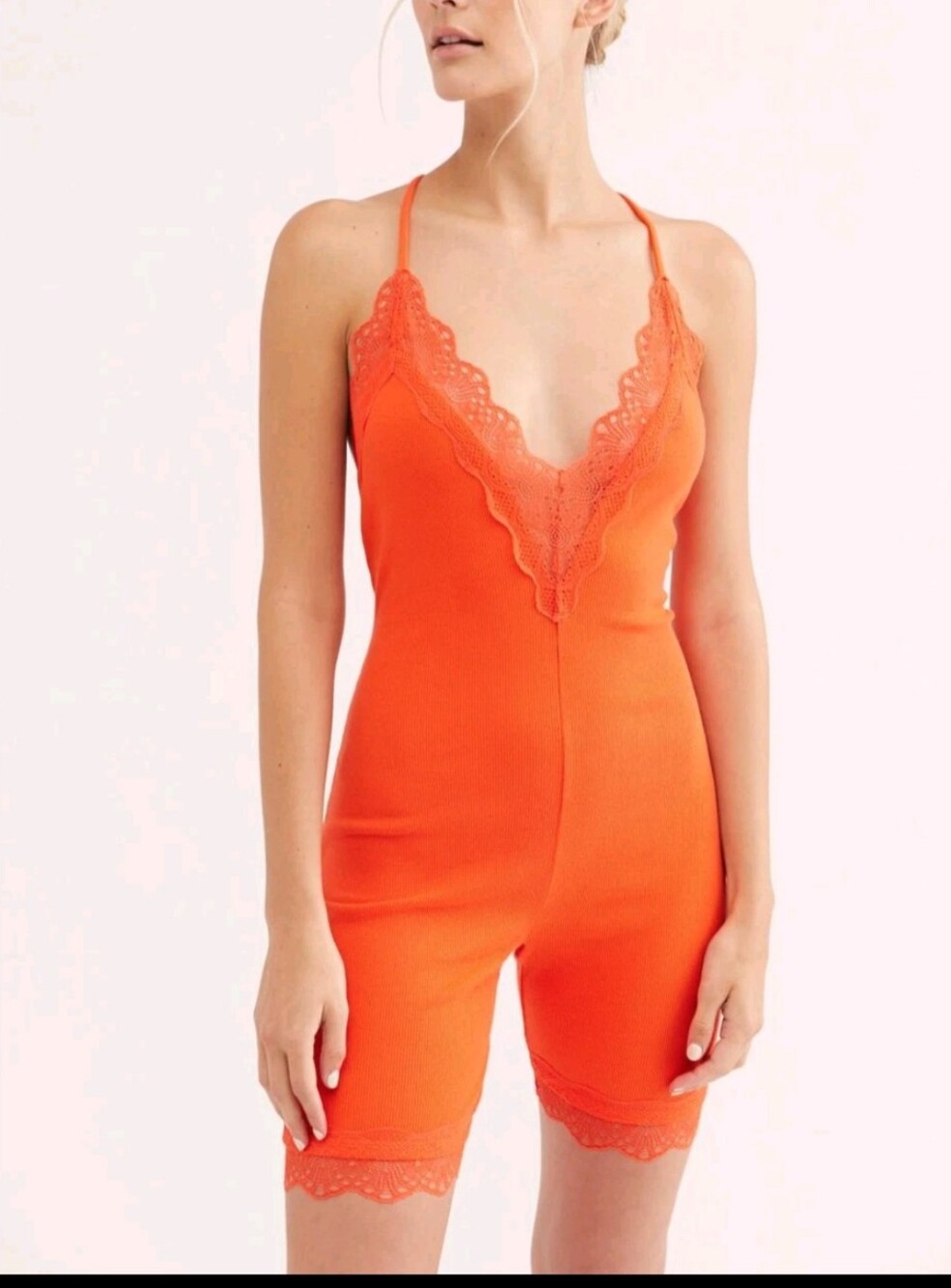 Free People Intimatly Free "Here I Am" Bike Short Romper